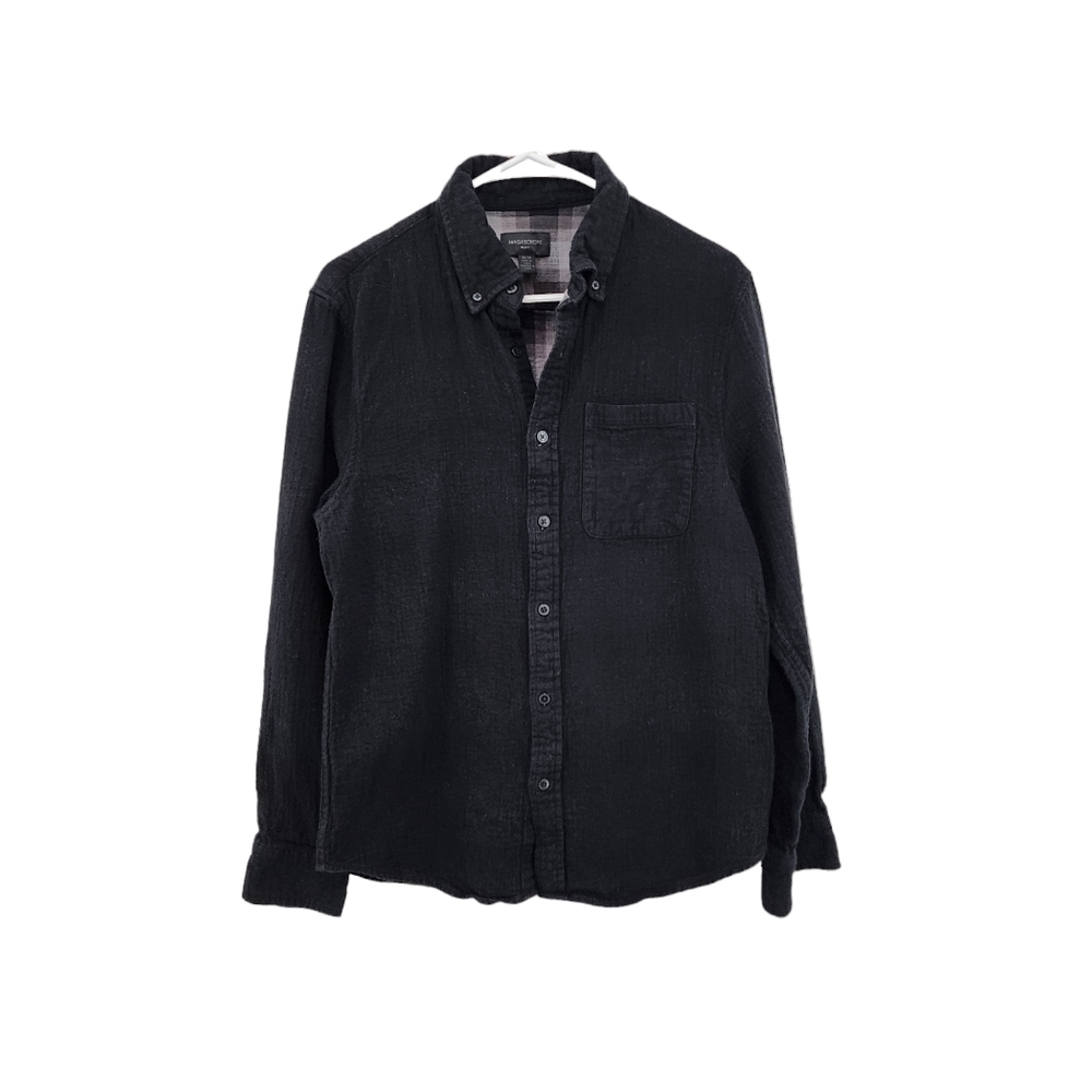 Magaschoni Men's Cotton  Button Down Pocket Shirt - M